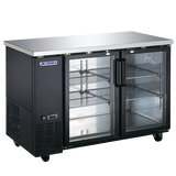 Omcan 59060 - Aurora 61″ Two (2) Glass Door Back Bar Cooler with Lock, 15.8 cu.ft. (446 L), Black