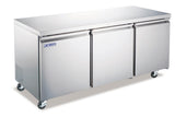 Omcan 59091 - Aurora 72″ Three (3) Door Undercounter Refrigerator, 16 cu.ft. (440L), Stainless Steel