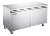 Omcan 59093 - Aurora 60″ Two (2) Door Undercounter Refrigerator, 15 cu.ft. (425L), Stainless Steel