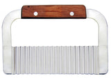 Omcan 80006 - 7 1/4″ Stainless Steel Crinkle Cut Serrator with Wooden Handle