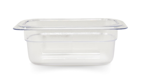 Omcan 80043 - GN 1/9 Ninth-size Polycarbonate Clear Food Pan, 2 1/2″ Deep