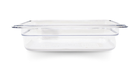 Omcan 80044 - GN 1/4 Quarter-size Polycarbonate Clear Food Pan, 2 1/2″ Deep