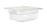 Omcan 80046 - GN 1/6 Sixth-size Polycarbonate Clear Food Pan, 2 1/2″ Deep