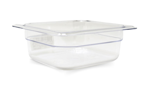 Omcan 80046 - GN 1/6 Sixth-size Polycarbonate Clear Food Pan, 2 1/2″ Deep