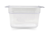 Omcan 80051 - GN 1/9 Ninth-size Polycarbonate Clear Food Pan, 4″ Deep