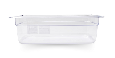 Omcan 80074 - GN 1/3 Third-size Polycarbonate Clear Food Pan, 4″ Deep