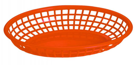 Omcan 80360 - 9 1/4″ x 5 3/4″ Plastic Oval Fast Food Serving Basket – Red