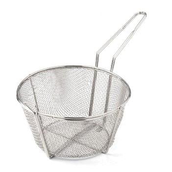 Omcan 80382 - 10 1/2″ X 6″ Round Wire Fry Basket 6 Mesh with 9″ Handle