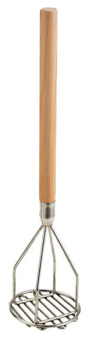 Omcan 80399 - 5″ Round Potato Masher with 24″ Wooden Handle