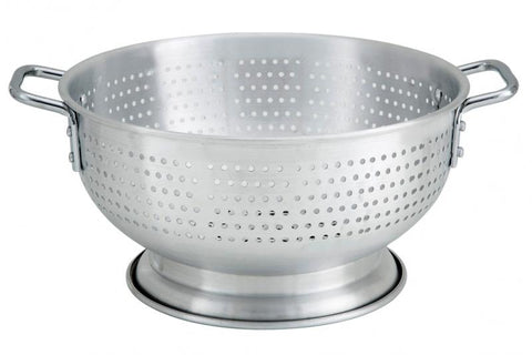 Omcan 80404 - 8 qt / 7.6 L Aluminum Colander with Base and Handles