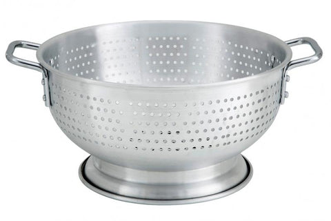 Omcan 80405 - 11 qt / 10.45 L Aluminum Colander with Base and Handles