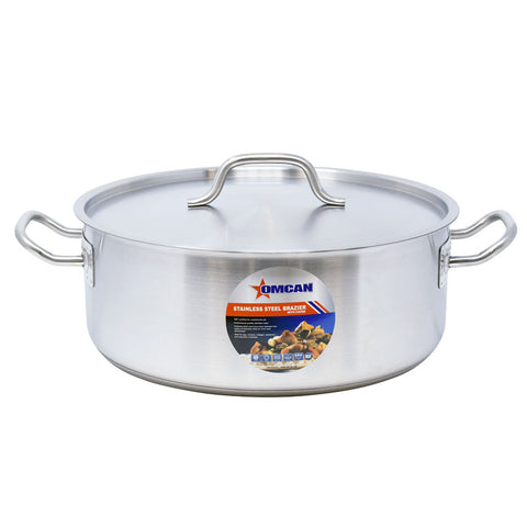 Omcan 80427 - 15 qt Stainless Steel Brazier with Lid