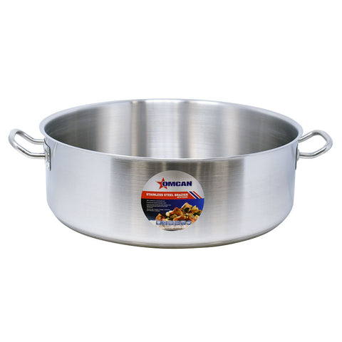 Omcan 80429 - 25 qt Stainless Steel Brazier with Lid