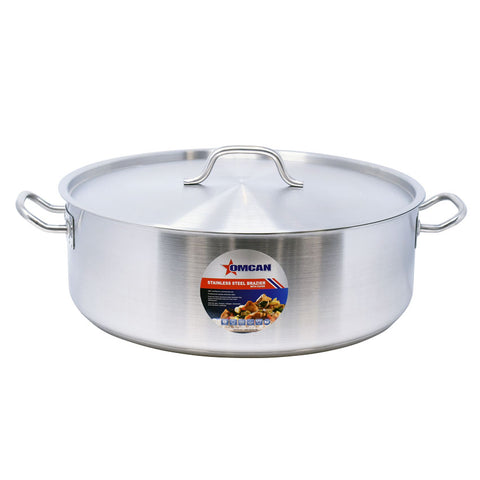 Omcan 80429 - 25 qt Stainless Steel Brazier with Lid