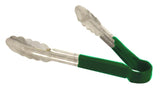 Omcan 80539 - 9" Heavy-Duty Utility Tongs with Green Plastic Handle