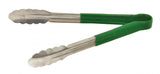 Omcan 80544 - 12" Heavy-Duty Utility Tongs with Green Plastic Handle