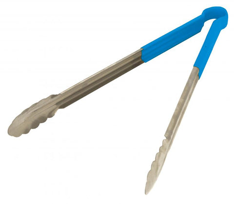 Omcan 80548 - 16" Heavy-Duty Utility Tongs with Blue Plastic Handle