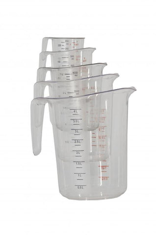 Omcan 80575 - Clear Polycarbonate Measuring Cups – 5 pcs / set