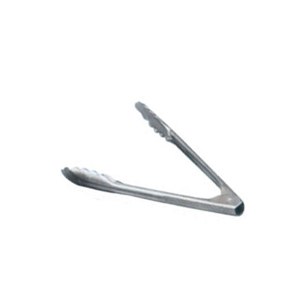 Omcan 80787 - 9" Stainless Steel Coiled Spring Utility Tongs – Medium-Weight