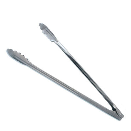 Omcan 80789 - 16" Stainless Steel Coiled Spring Utility Tongs – Medium-Weight
