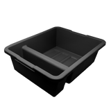 Omcan 81075 - 21″ x 17″ x 7″ Polypropylene Black Divided Bus Box / Dish Box