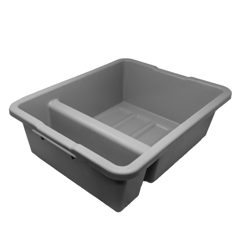 Omcan 81076 - 21″ x 17″ x 7″ Polypropylene Gray Divided Bus Box / Dish Box