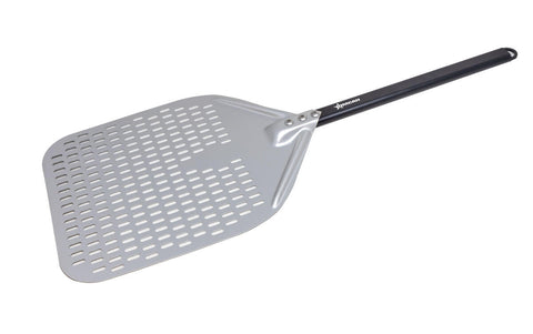 Omcan 81186 - 30” Perforated Aluminum Pizza Peel with 14” x 17-3/4” Rectangular Blade