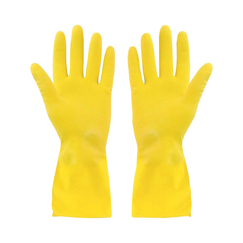 15-322-08R GLOVE RUBBER LATEX MEDIUM YELLOW FLOCKLINED (1PR)